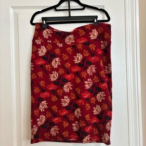 LuLaRoe Red Stretchy Pencil Skirt